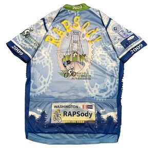 Washington RAPSody Peak 1 Mens L Jersey Zip Sleeve Cycling Biking Vtg Aug 8 2009